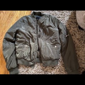 Olive green bomber jacket